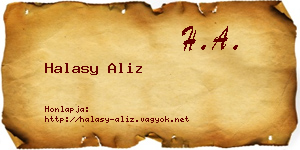 Halasy Aliz névjegykártya