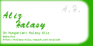 aliz halasy business card